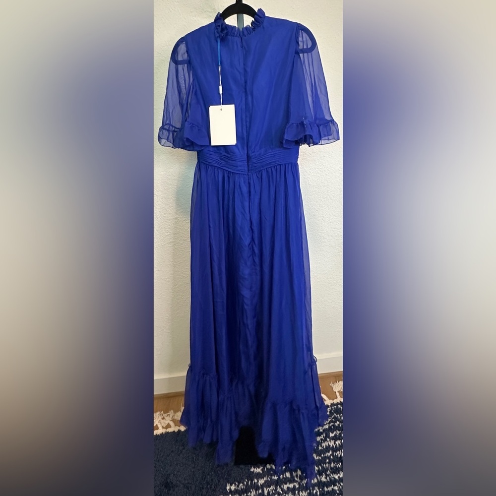 Mac Duggal || Ruffled High Neckline Tiered Dress - Picture 4 of 5